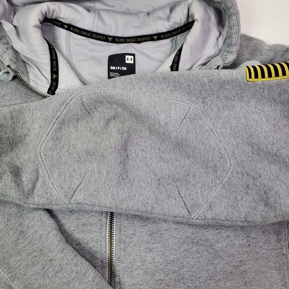 Under Armour Men's Size S Freedom x Project Rock Full Zip Hoodie Gray - Picture 9 of 13